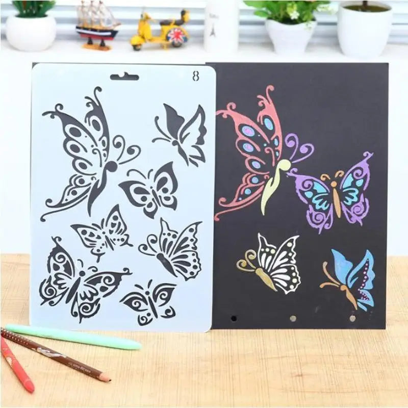 Mural Butterfly Embossed Template DIY Handmade Scrapbook Photo Album
