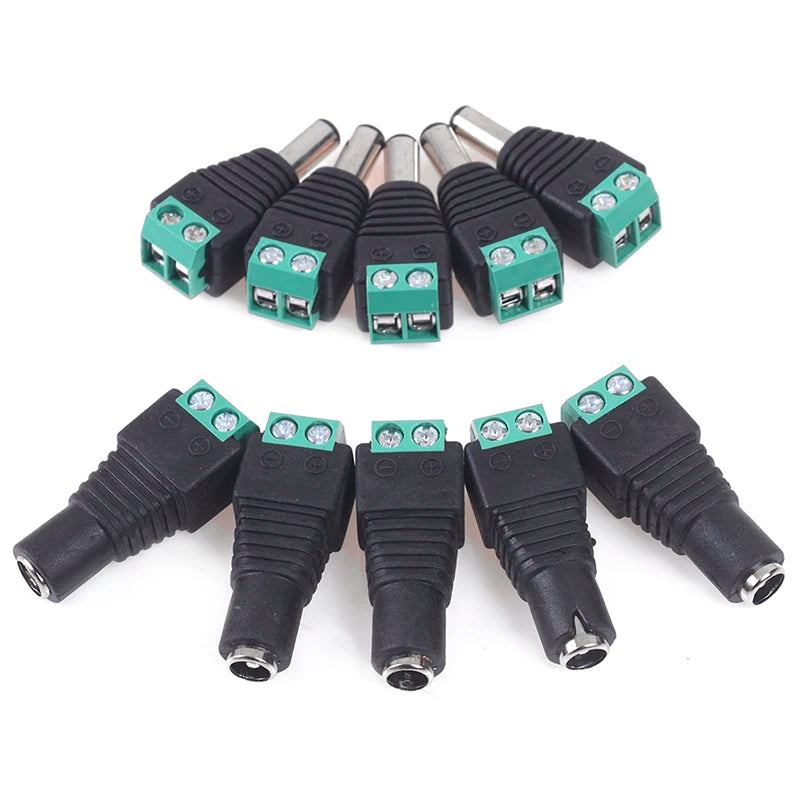 10pcs/5Pairs 2.1x5.5mm DC Power Plug Jack Adapter Connector Male and Female Peaceful Pleasures Health and Wellness