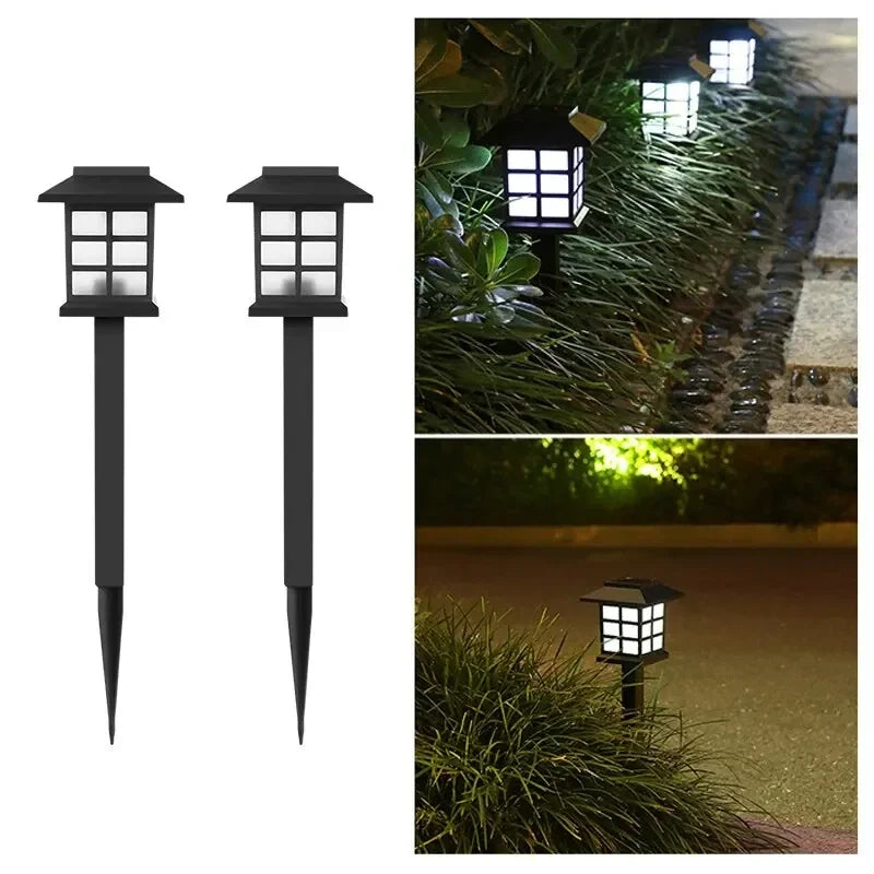 2-Pack Solar Pathway Lights IP65 Waterproof LED Garden Lamps