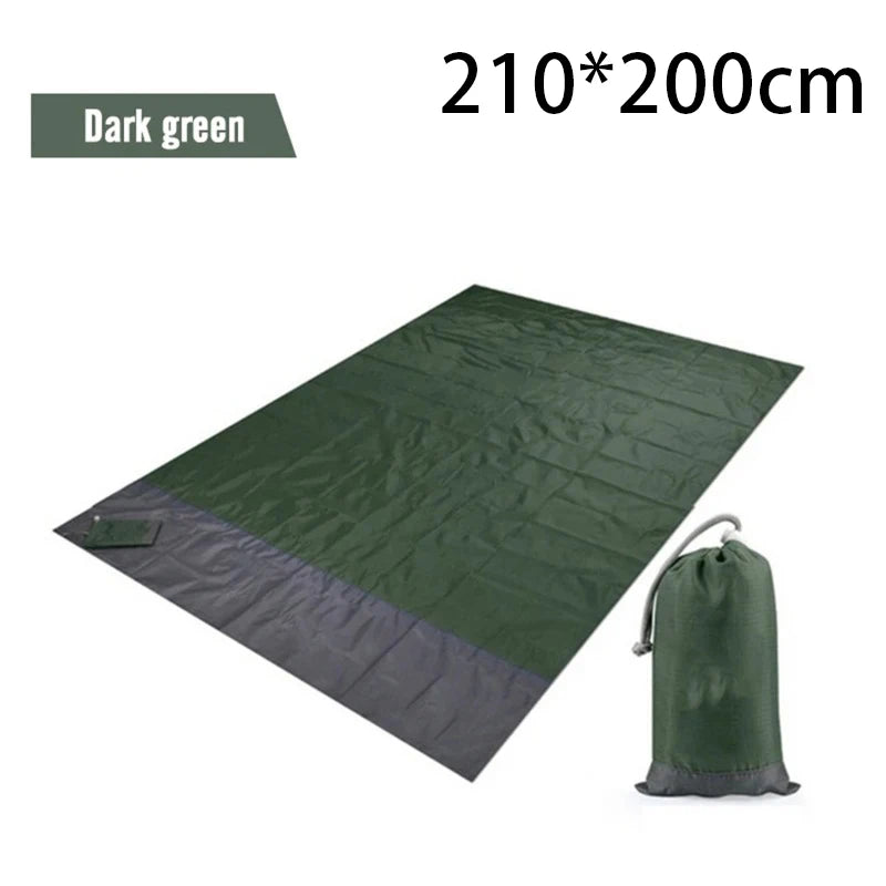 Waterproof Picnic Mat Outdoor Beach Mat Folding Portable Camping Mat Gingham Moisture Proof Lightweight Blanket with Pocket Peaceful Pleasures Health and Wellness Dark green 20x21dm