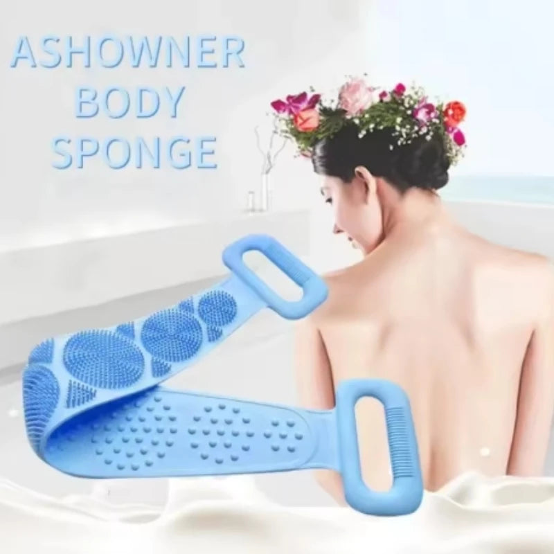 Silicone body sponge exfoliating back scrubber for peeling, massaging, relaxing, full body bathing tools for both men and women Peaceful Pleasures Health and Wellness