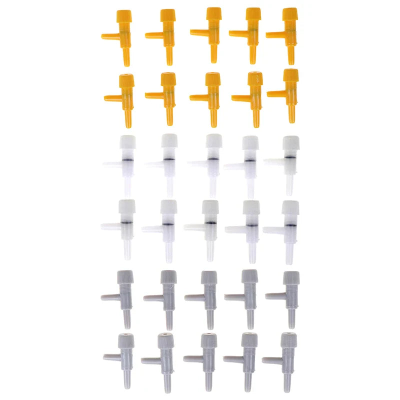 10-Pack Aquarium Air Flow Control Valves | 4mm Air Line Tubing