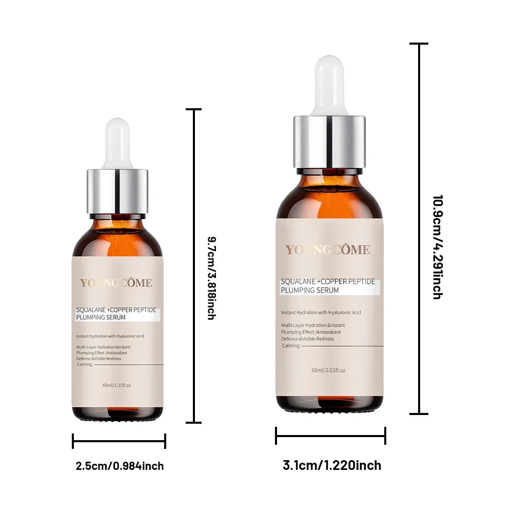 Squalane Copper Peptide Face Serum – Hyaluronic Acid Moisturizer