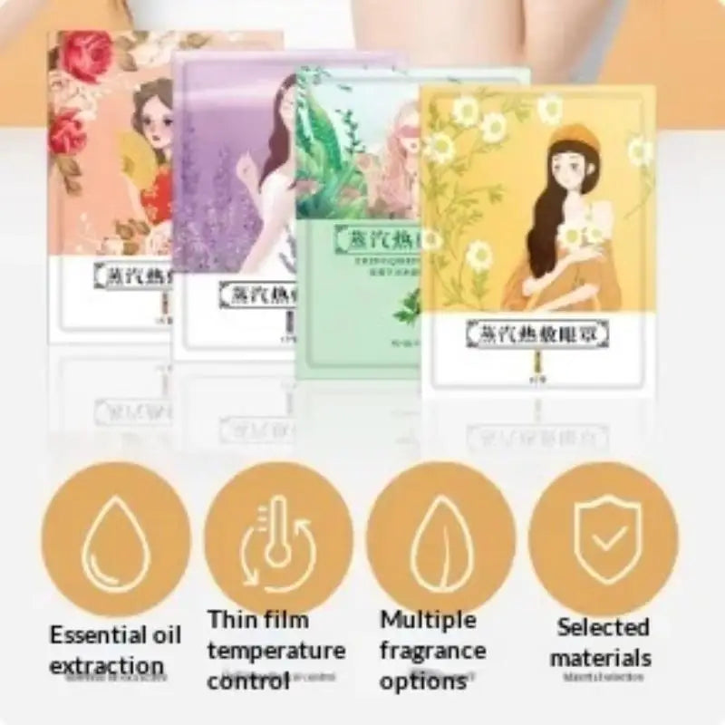 5pack Self-heating Steam Eye Masks All Blackout Available In Lavender Chamomile Rose Artemisia & Peach Scents Peaceful Pleasures Health and Wellness