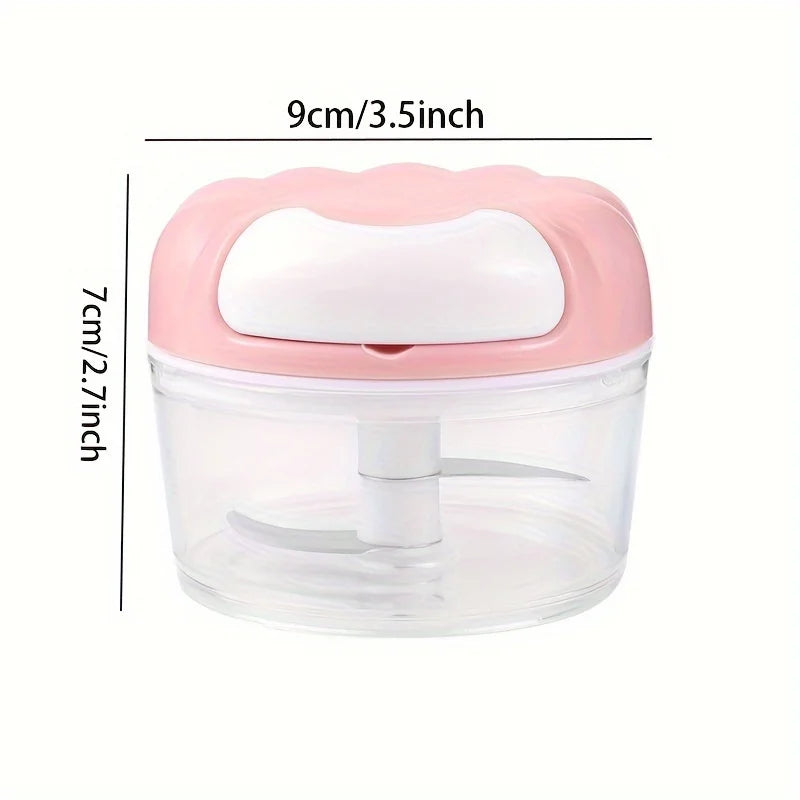 Manual Pull String Vegetable Chopper with Container & Mincer