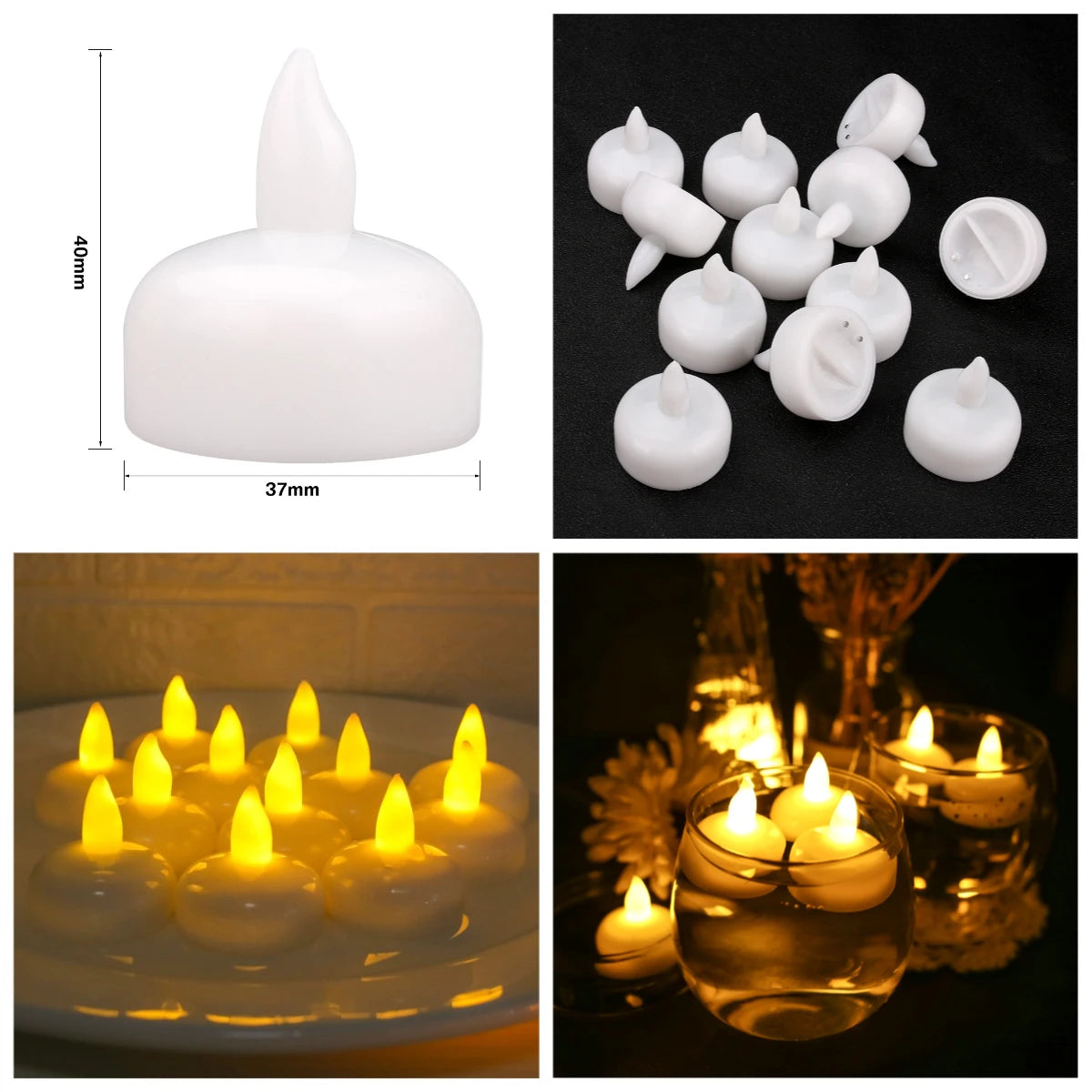 Waterproof Led Floating Tealights Candles Battery Operated Flickering Flameless Tea Light for Cylinder Vases Centerpieces Weddin Peaceful Pleasures Health and Wellness