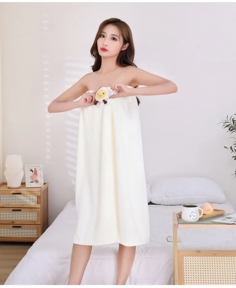 Women's Wearable Wrap Bath Towel | Quick-Dry Microfiber Robe Wearable Wrap Towel Peaceful Pleasures Health and Wellness