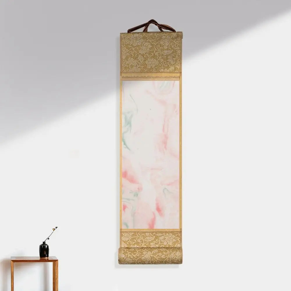 Gilded Rice Paper Hanging Scroll | Blank Mini Batik Art Scroll