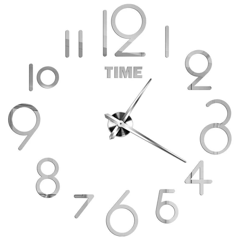New Modern Design Large Wall Clock 3D DIY Quartz Clocks Fashion Watches Acrylic Mirror Stickers Living Room Home Decor Horloge Peaceful Pleasures Health and Wellness