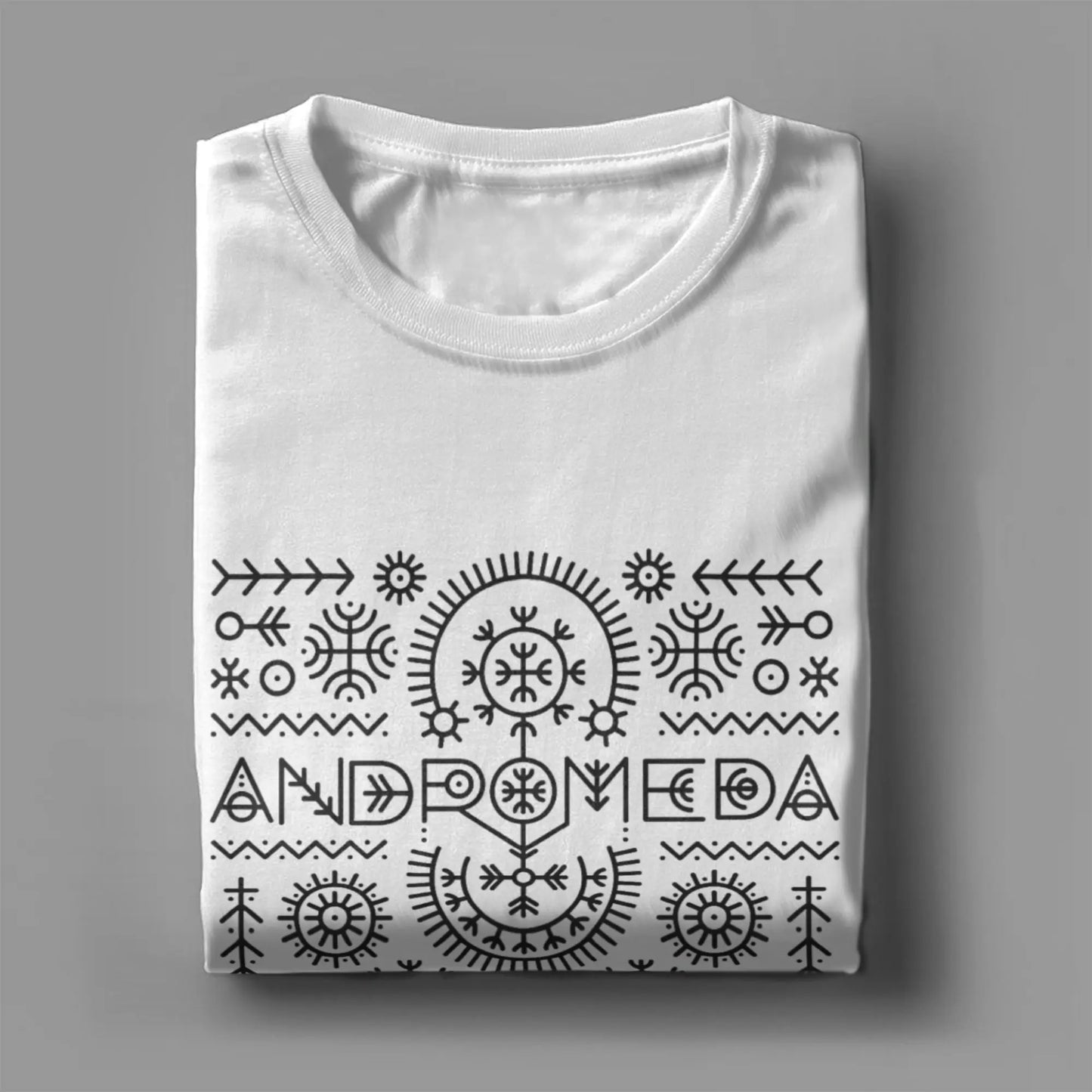 Men T-Shirt Andromeda Unique 100% Cotton Tees Short Sleeve Lelek Eurovisions 2026 T Shirts Crewneck Tops Gift Peaceful Pleasures Health and Wellness