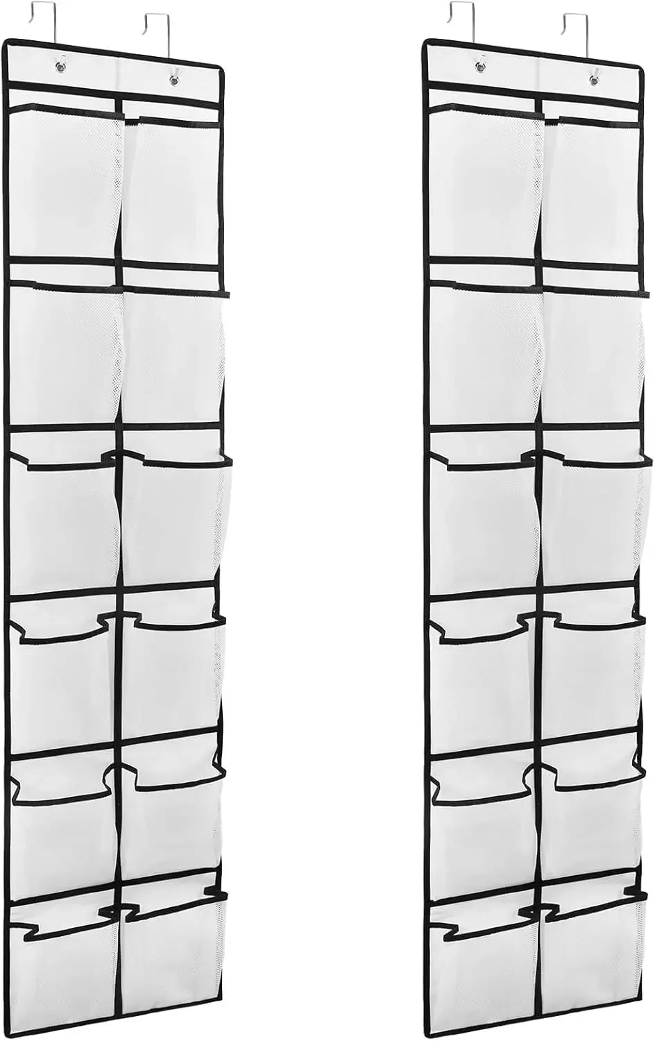 12-Pocket Over-Door Shoe Organizer for Shoes and Accessories, Durable Polyester Fabric Peaceful Pleasures Health and Wellness United States