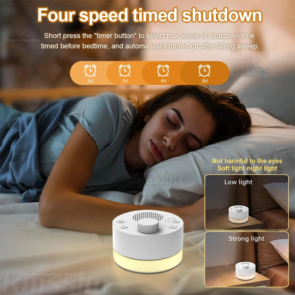 Baby White Noise Machine Timed Shutdown Sleep Machine Portable Baby Sleep Sound Player Night Light Timer Noise Player Peaceful Pleasures Health and Wellness