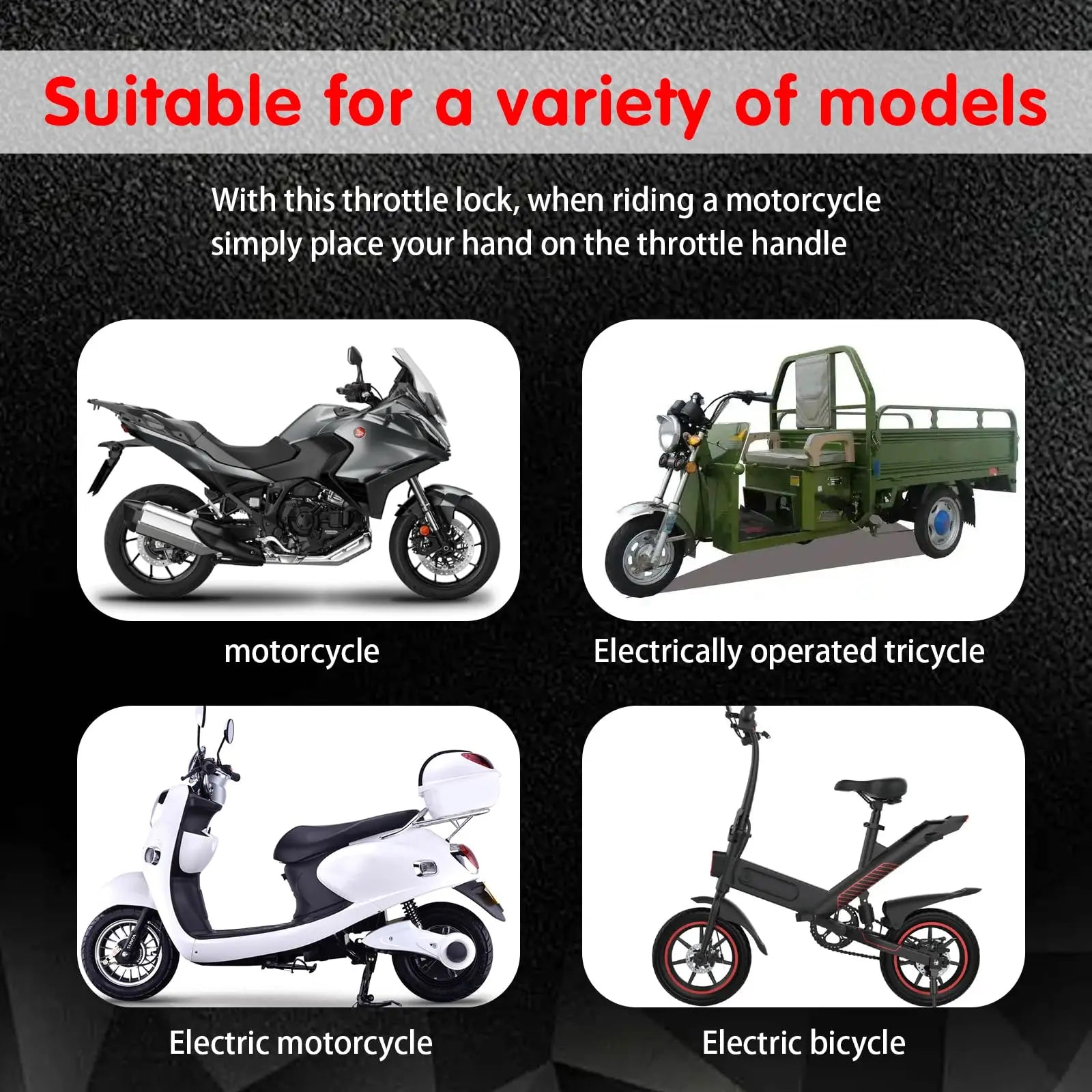 Throttle Cruise Control, Motorcycle Throttle Lock with Silicone Protective Ring, Motorcycle Cruise Control Throttle Clamp, Elect Peaceful Pleasures Health and Wellness
