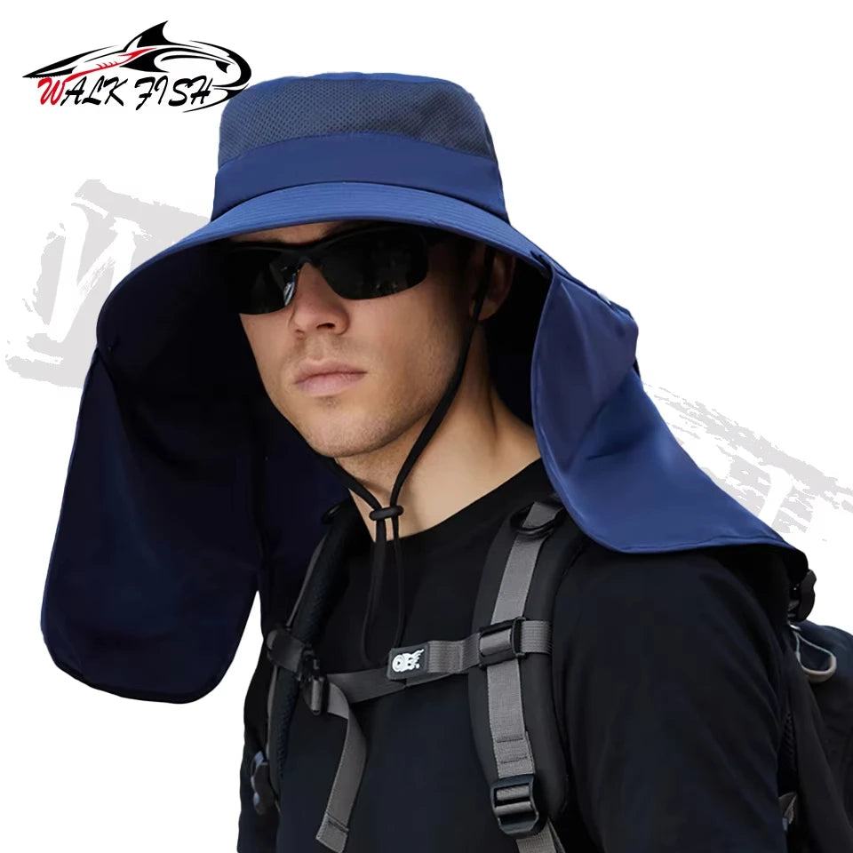 Summer Fishing Cap with UV Protection & Waterproof Mesh Peaceful Pleasures Health and Wellness Dark blue