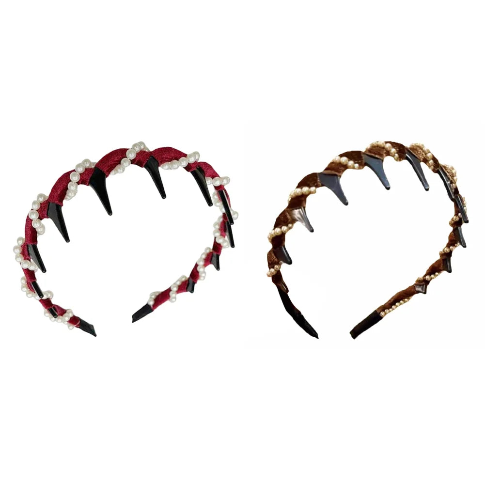 Velvet Sparkling Diamond Hairband for Women – Anti-Slip Hair Hoop Headband Peaceful Pleasures Health and Wellness 2PCS 1 france