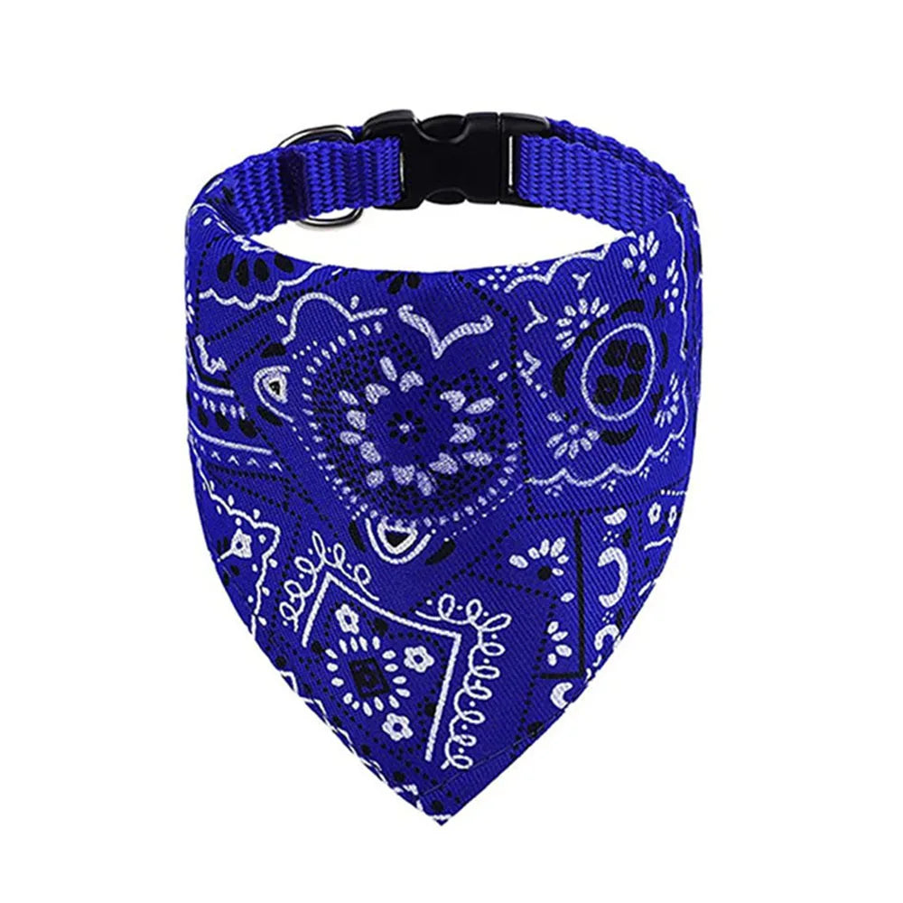 Pet Bandana Collar Scarf for Dogs Puppy & Cat Small Medium Large Dogs Adjustable Collars Red Blue Black Pink Stylish Dog Collar Peaceful Pleasures Health and Wellness Blue S