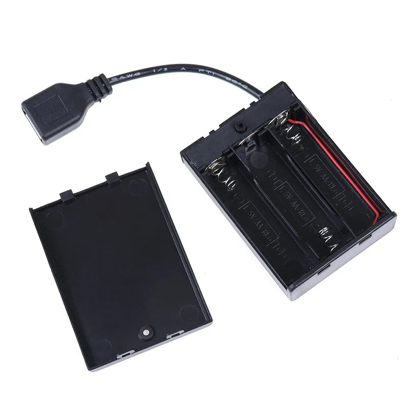 3×AA Battery Holder Box USB Power Supply for LED Strip Lights