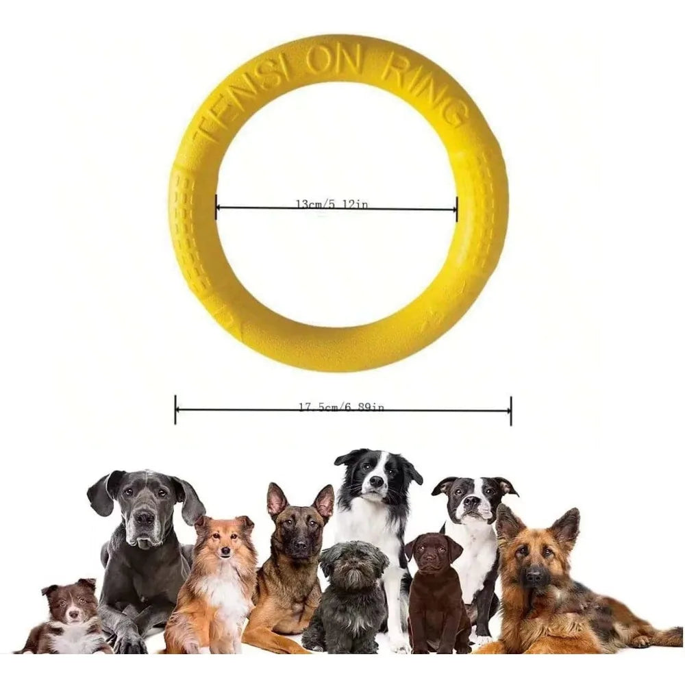 Dog Toys Pet Flying Disk Training Ring Puller Anti-Bite Floating Interactive Supplies Dog Toys Aggressive Chewing Toy dog stuff Peaceful Pleasures Health and Wellness yellow 1pc
