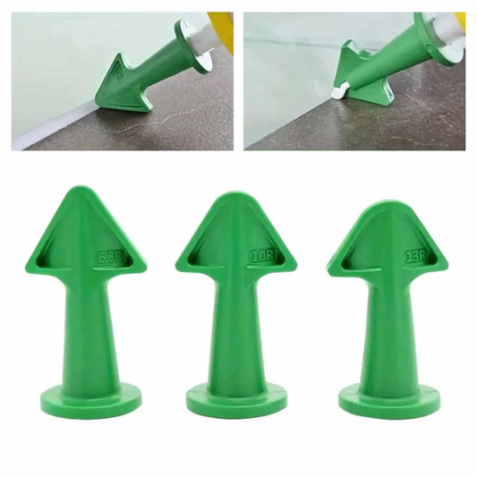 3pcs Caulk Nozzle Applicator Convenient to Use with Non-Stick Special Materials Suitable for Building Window Balcony Peaceful Pleasures Health and Wellness green