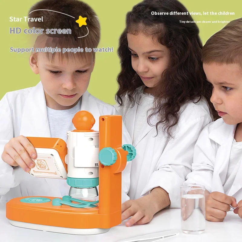 Microscope, Children's Science Professional Grade, Electron Optics, High Definition, Portable, Handheld Magnifier Peaceful Pleasures Health and Wellness