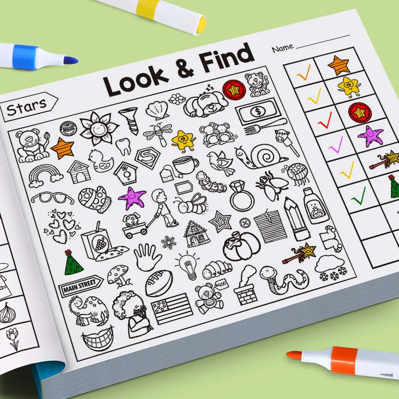 Children's Search Items Game Enhance Visual Perception Fun Coloring