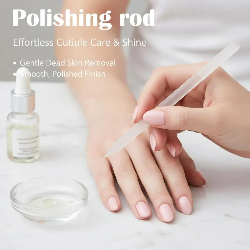 Crystal Glass Cuticle Pusher – Dual-Ended Reusable Manicure Stick