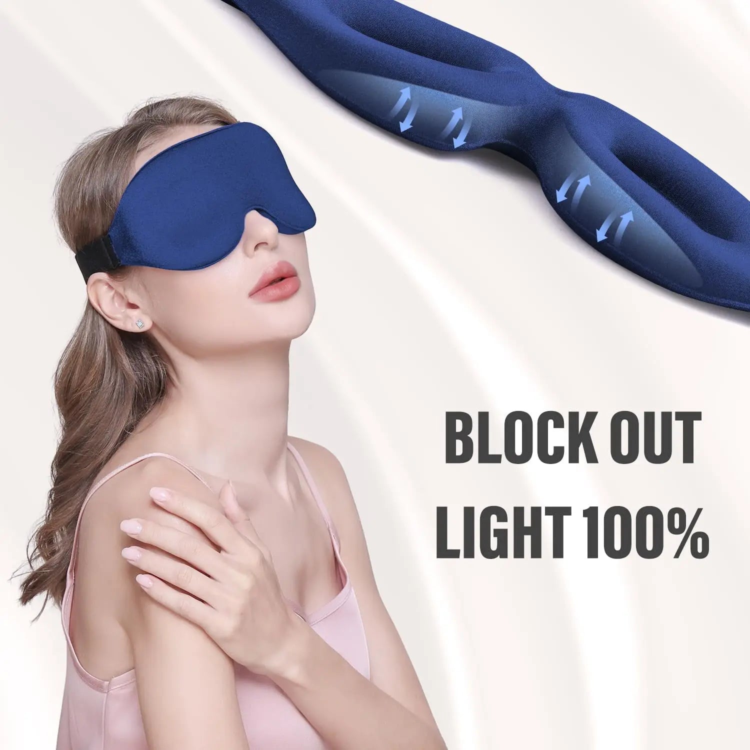 Eye Mask for Sleeping 3D Contoured Cup Blindfold Concave Molded Night Sleep Mask Block Out Light with Women Men Peaceful Pleasures Health and Wellness