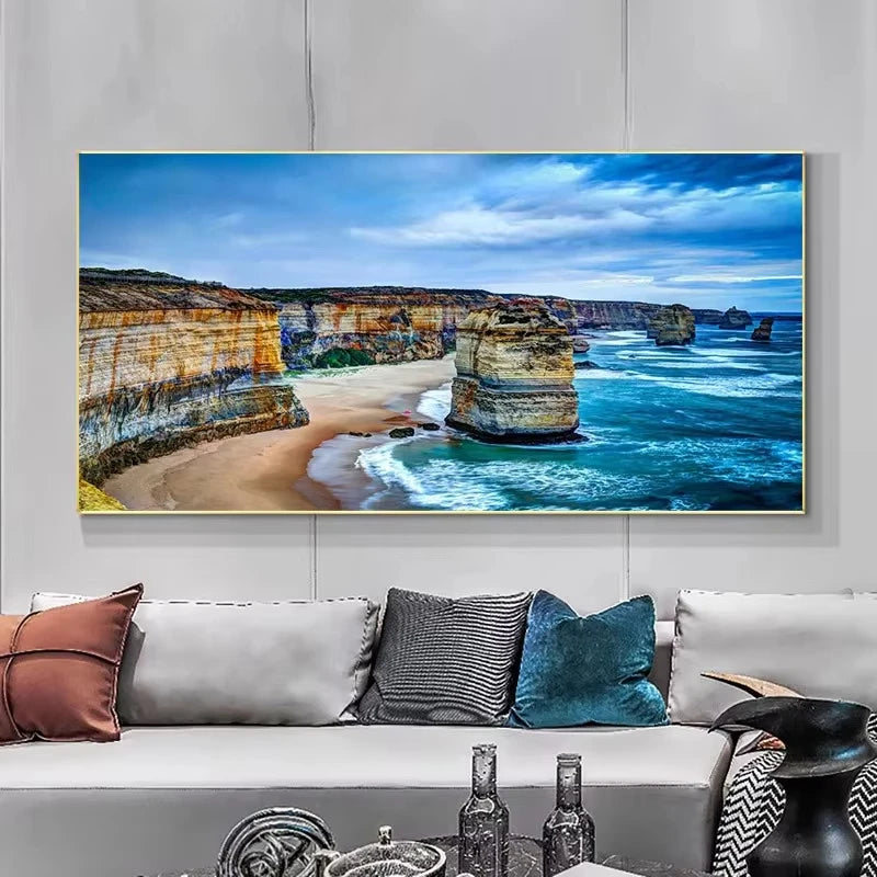 Nature Landscape Canvas Wall Art – Sunshine Forest Lake Print