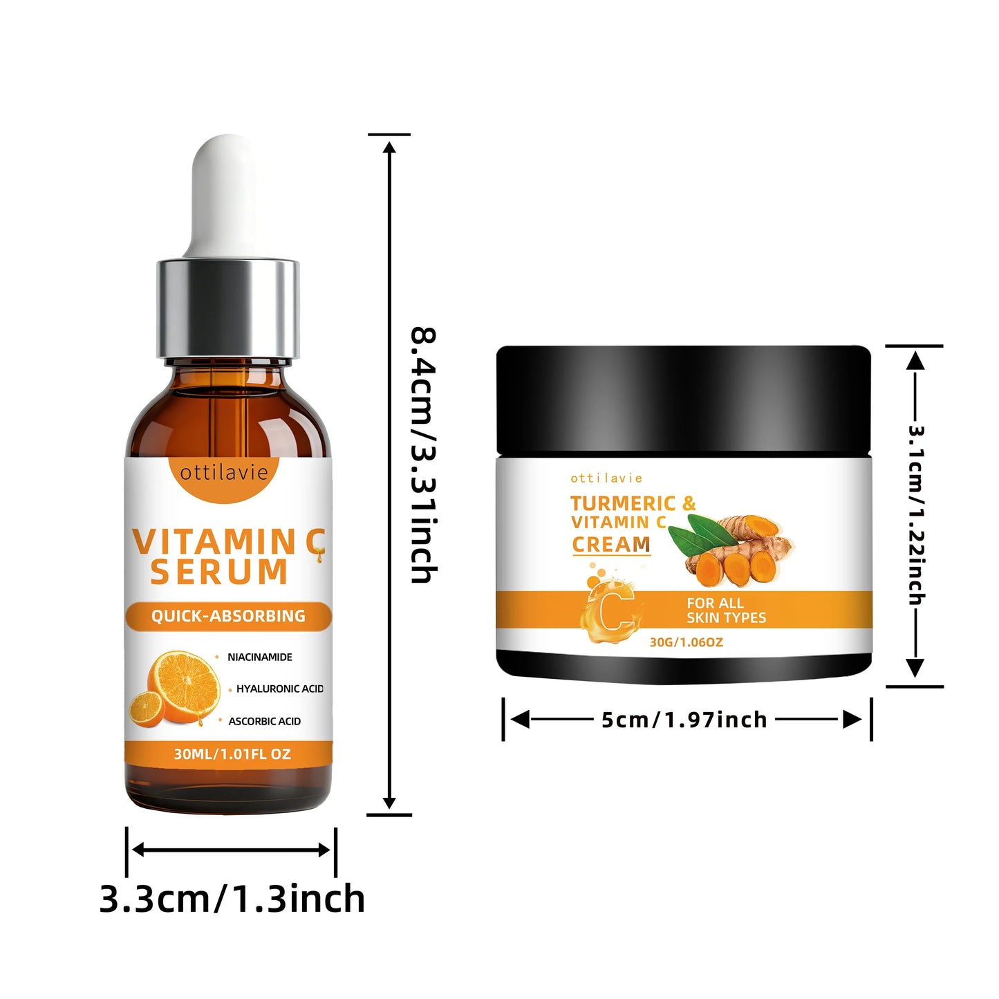 Turmeric & Vitamin C Cream + Serum Duo | All Skin Types