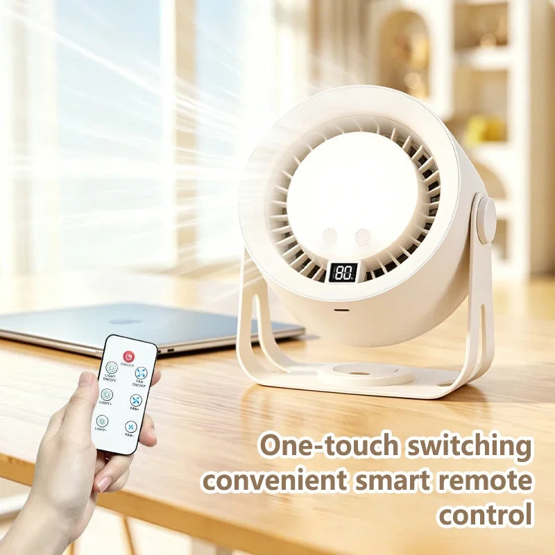 Lenovo Silent Turbo Desk Fan Wall Mounted Fan High Speed Rechargeable RGB Night Light Remote Control for Home Outdoor Kitchen Peaceful Pleasures Health and Wellness