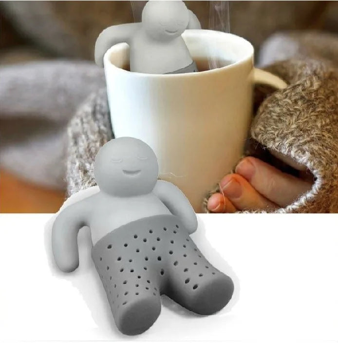 Silicone Tea Infuser Interesting Life Partner Cute Mister Tea Strainer MR Little Man Tea Infuser Filter Brewing Making Teapot Peaceful Pleasures Health and Wellness