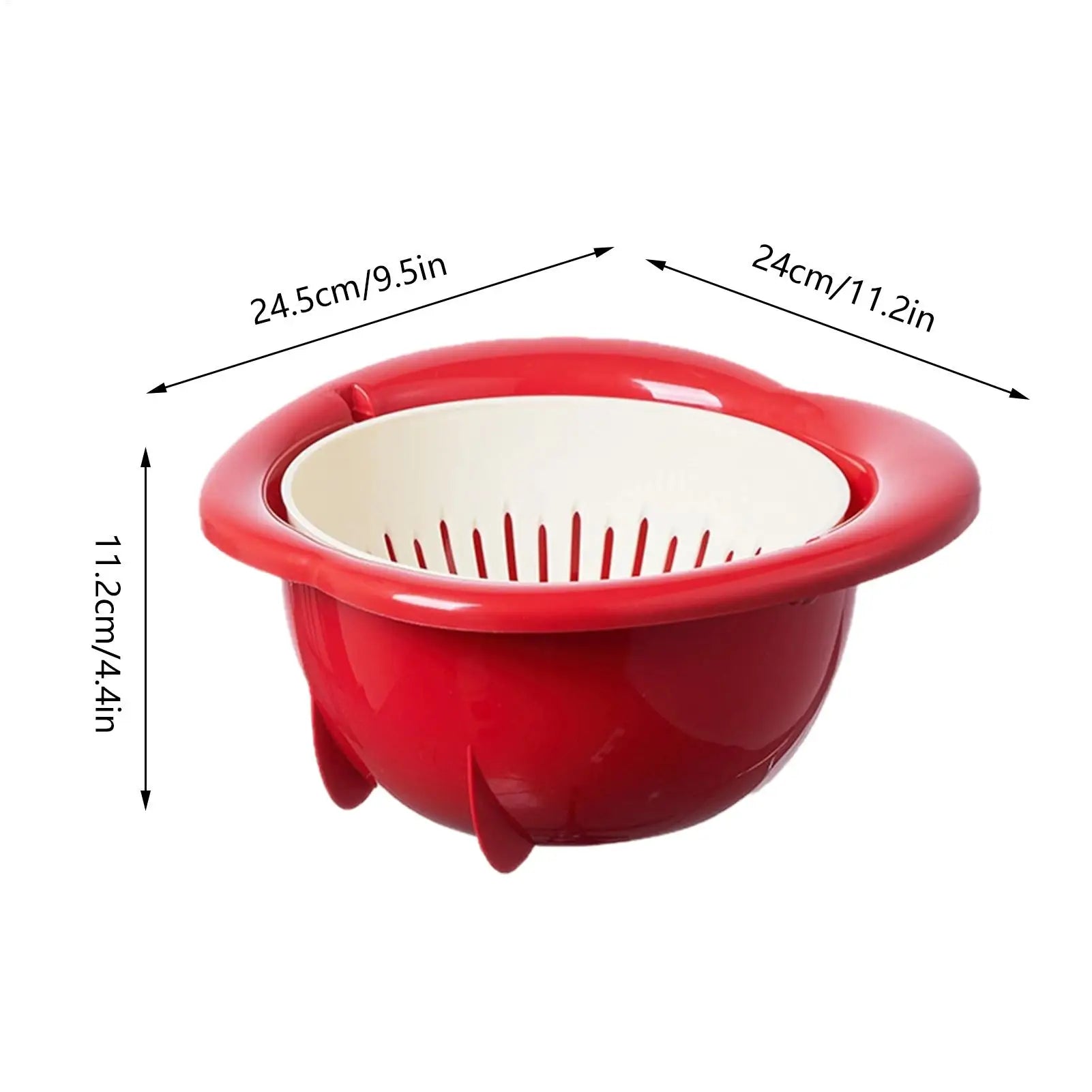 Double Layer Fruit Vegetable Wash Drain Basket | Large Colander Colander Drain Basket Peaceful Pleasures Health and Wellness