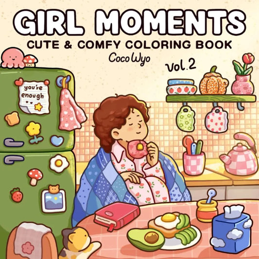 Bview Art Girl Moments Coloring Book Adults Teens Featuring Cute Cozy Peaceful Pleasures Health and Wellness girl moments