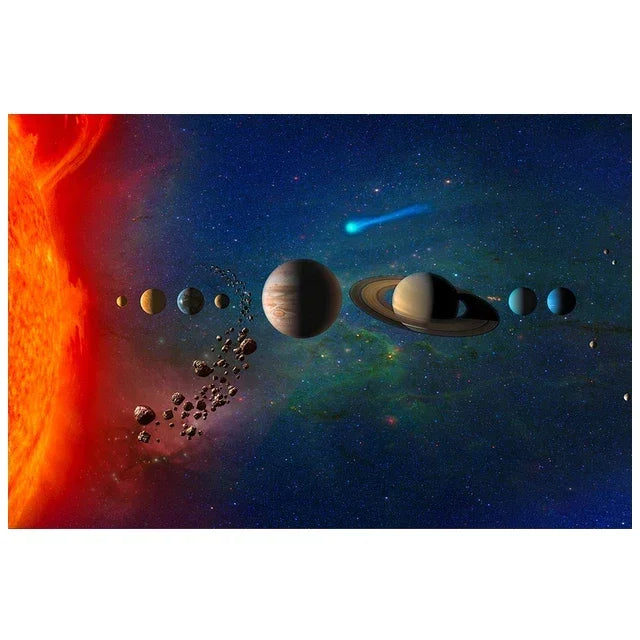 Surrealism Space Galaxy Canvas Wall Art | Stars & Planets Print