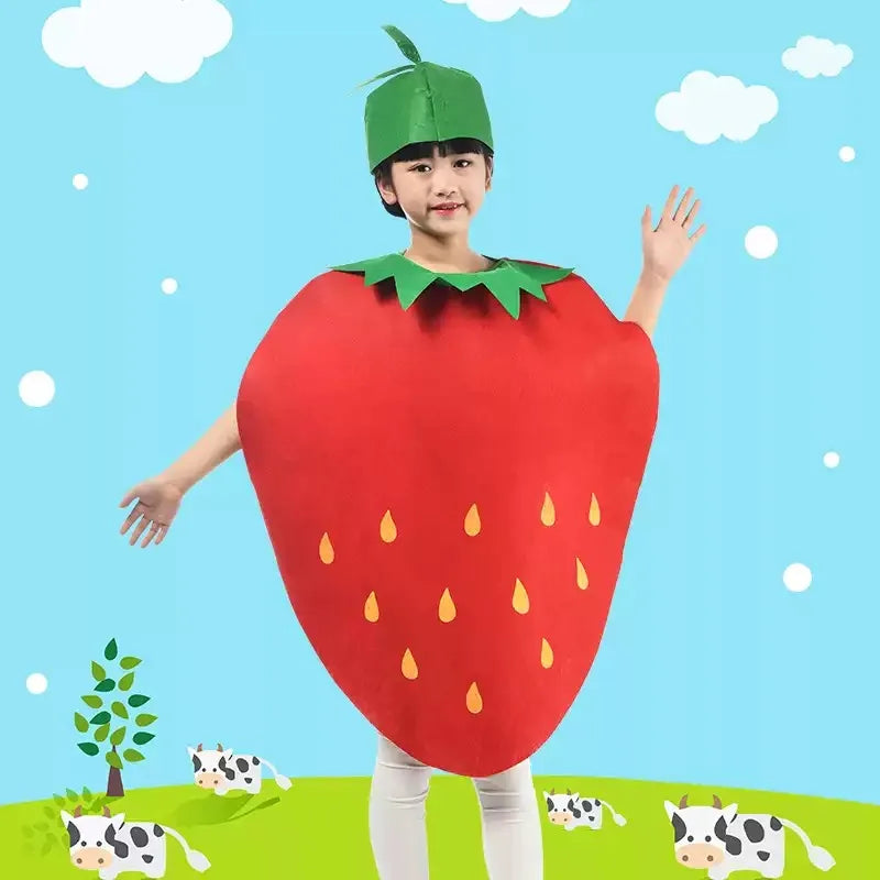 Kids Fruit Vegetable Halloween Costume Cloak | Ages 3–8