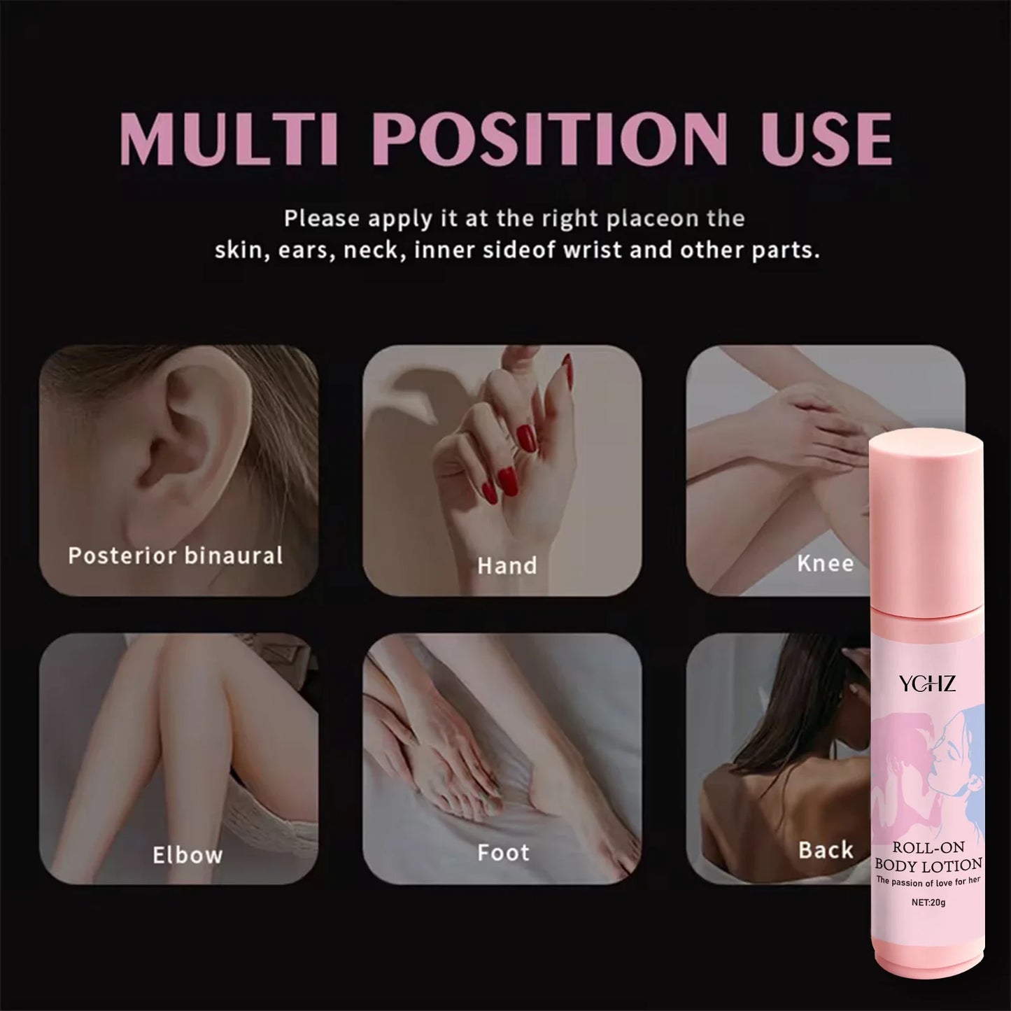 YCHZ Peach Aluminum-Free Roll-On Deodorant Women 72Hr
