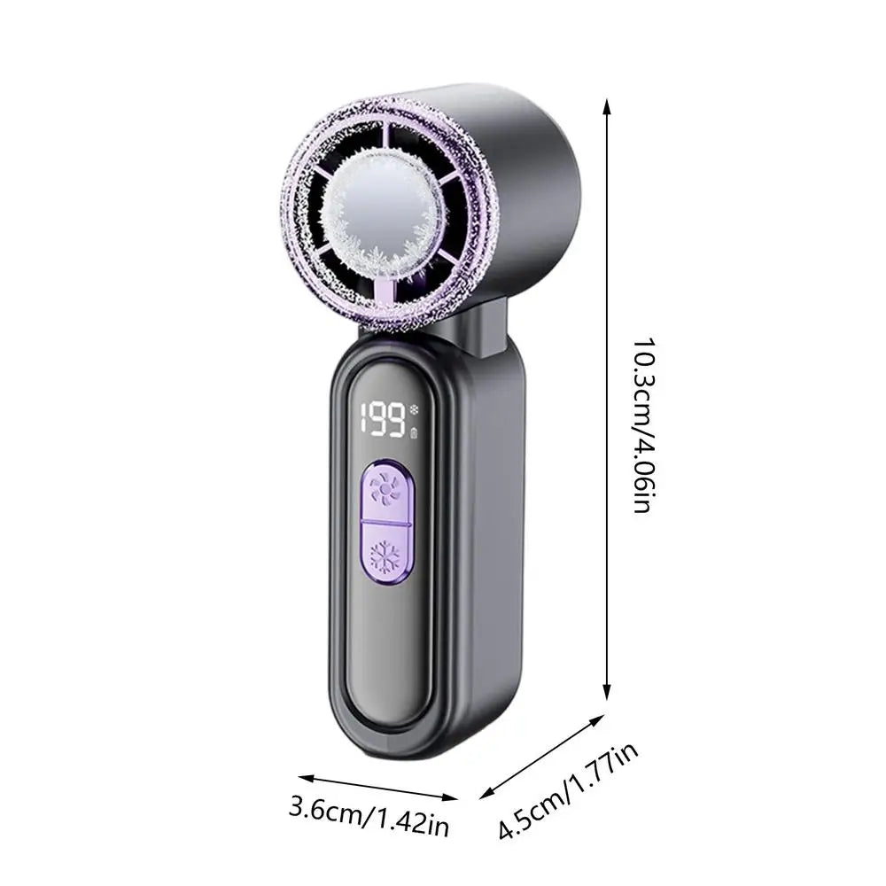 Portable Mini Handheld Fan USB Rechargeable 199-Speed LED