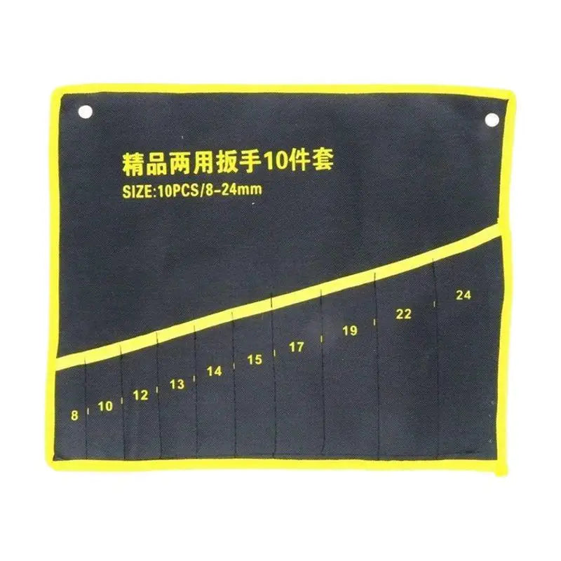 Canvas Roll-Up Wrench Organizer Bag | 8–20 Pockets | 8–24mm