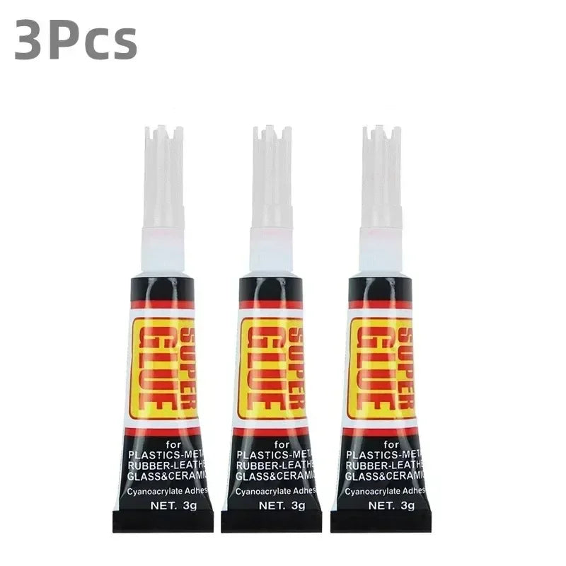 Super Glue Multi-Surface Clear Adhesive – 3/6/12 Pack Multi-Surface Super Glue Peaceful Pleasures Health and Wellness White lid 3Pcs