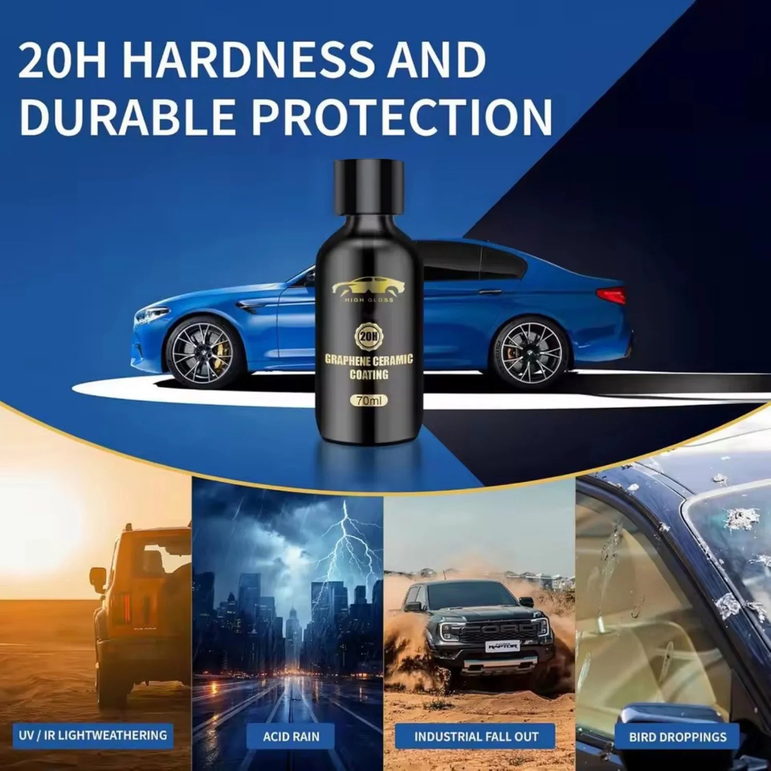 Graphene Ceramic Coating Advanced 20H Ceramic Coating for Cars High Gloss Nano Graphene Coat Kit Hydrophbic Mirror Paint Peaceful Pleasures Health and Wellness