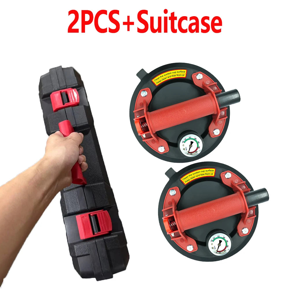 2Pcs 8 Inch Glass Suction Cup Heavy Duty Vacuum Lifter Max Load 250KG for Glass Marble Tile Granite Window Handling Peaceful Pleasures Health and Wellness Red