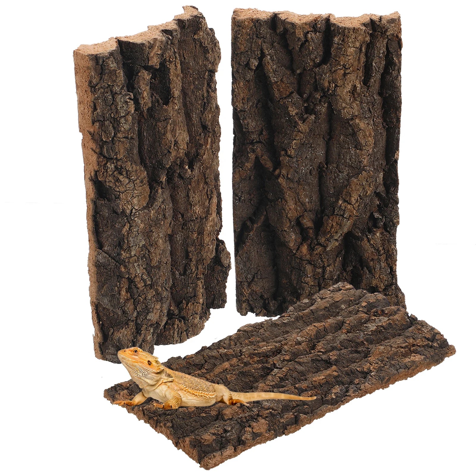 3pcs Tree Bark Decor Natural Cork Background For Aquarium Reptile Tank Desktop Decor Fish Tank Accessories Home Aquarium Barks Peaceful Pleasures Health and Wellness