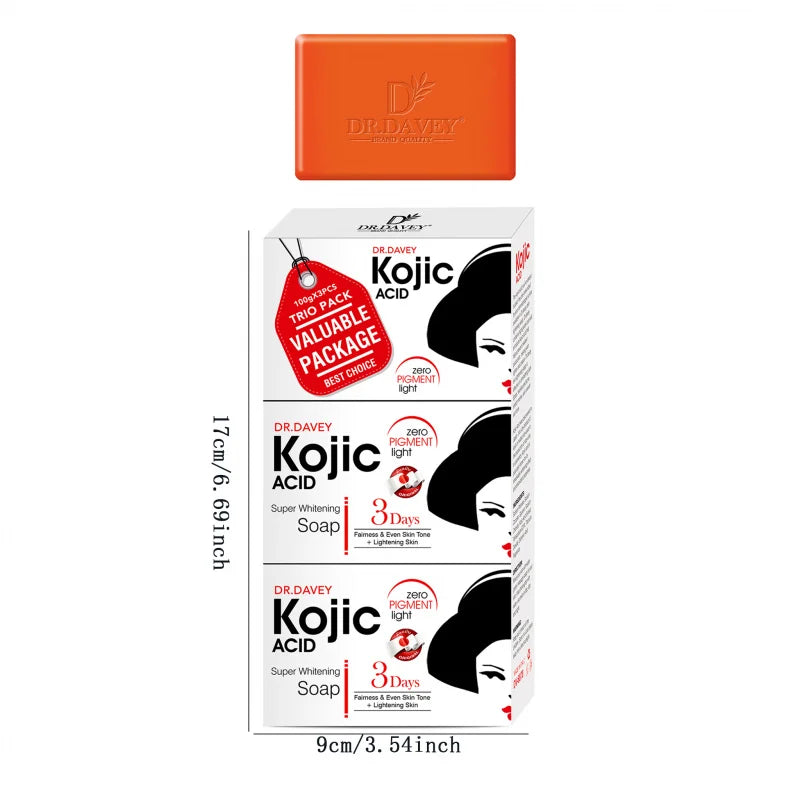 3pcs Kojic Acid Soap Cleansing and Moisturizing Handmade Soap for Bathing, Face Washing, and Skin Moisturization Peaceful Pleasures Health and Wellness