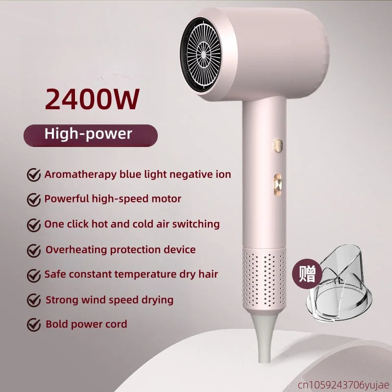 New Hammer Hair Dryer with High Airflow of 59 Seconds, Blue Light Ion Thermostatic Hair Care, Home Hair Salon Hairdryer Peaceful Pleasures Health and Wellness Pink -220V AU