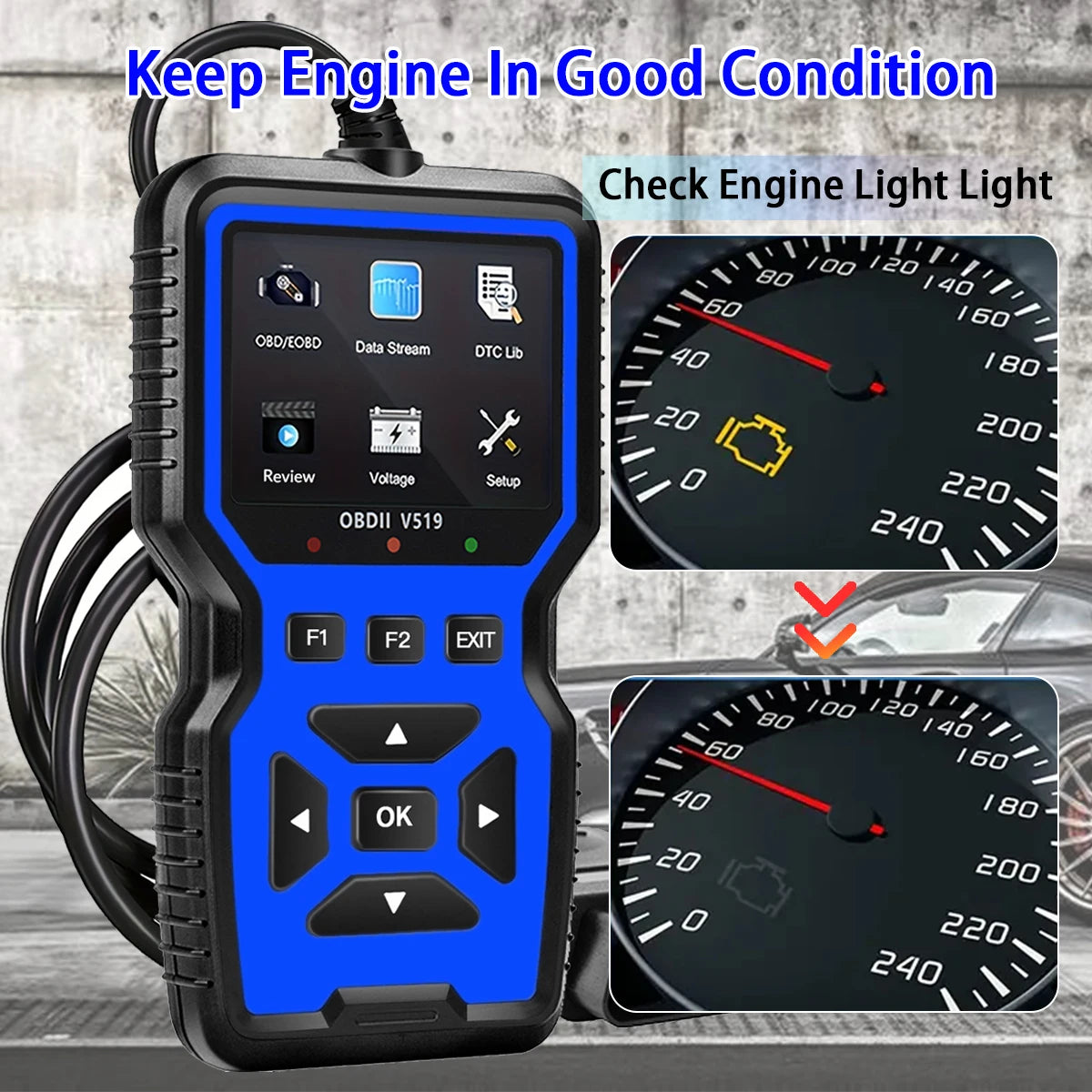 V519 OBD2 Diagnostic Tool – Code Reader for 1996+ Vehicles
