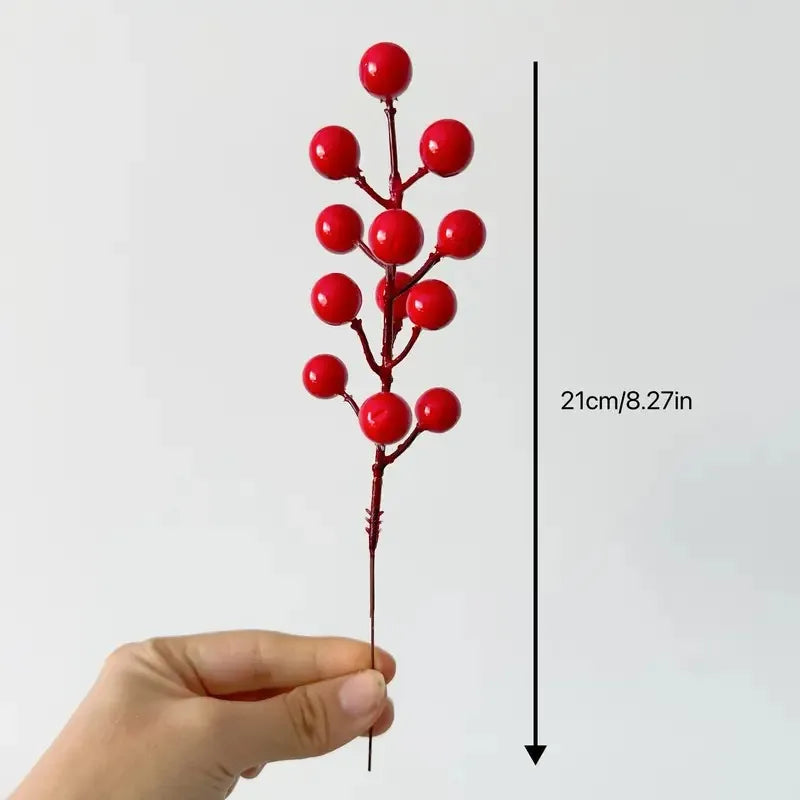 Artificial Red Berry Branches 7.87" | Christmas & Holiday Décor