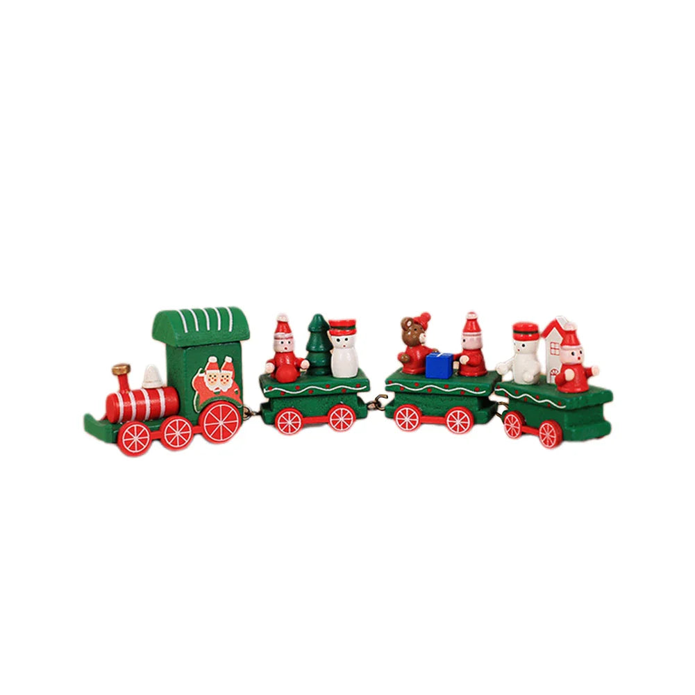 Mini Wooden Christmas Train Decoration – Festive Holiday Decor