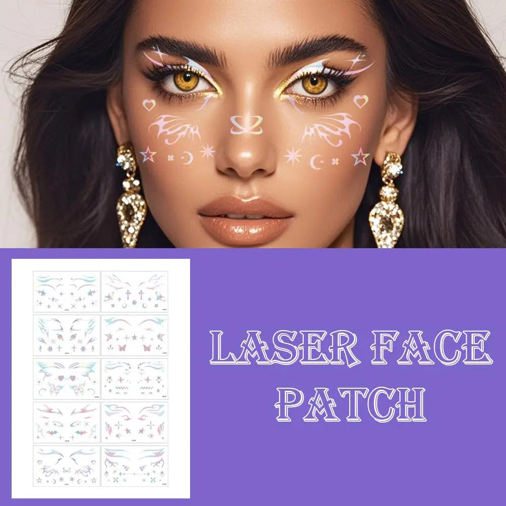 Laser Glitter Temporary Tattoo Face Stickers – Eye Decals