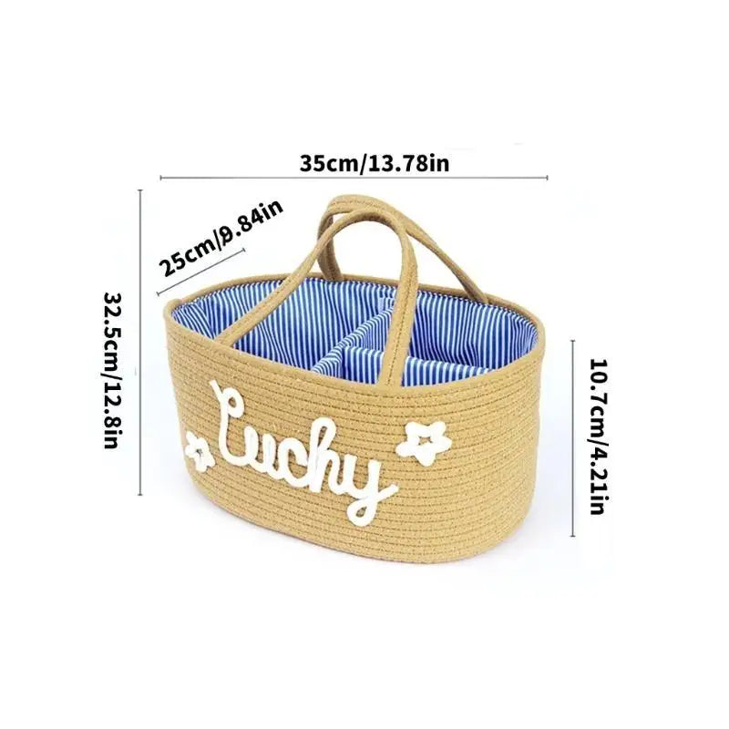 Cotton Rope Storage Bin | Baby Nursery Organizer Basket