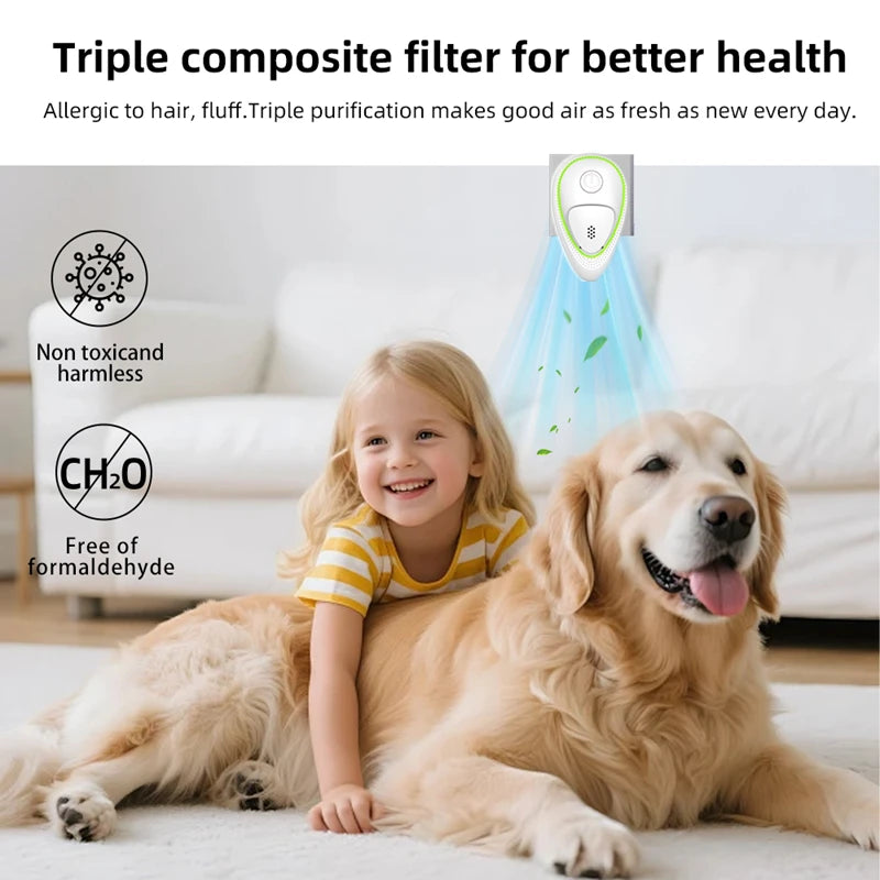 Negative Ion Air Purifier Household Quiet Operation Ionizer One-Button Activation Mini Air Cleaner Toilet Deodor Home Peaceful Pleasures Health and Wellness